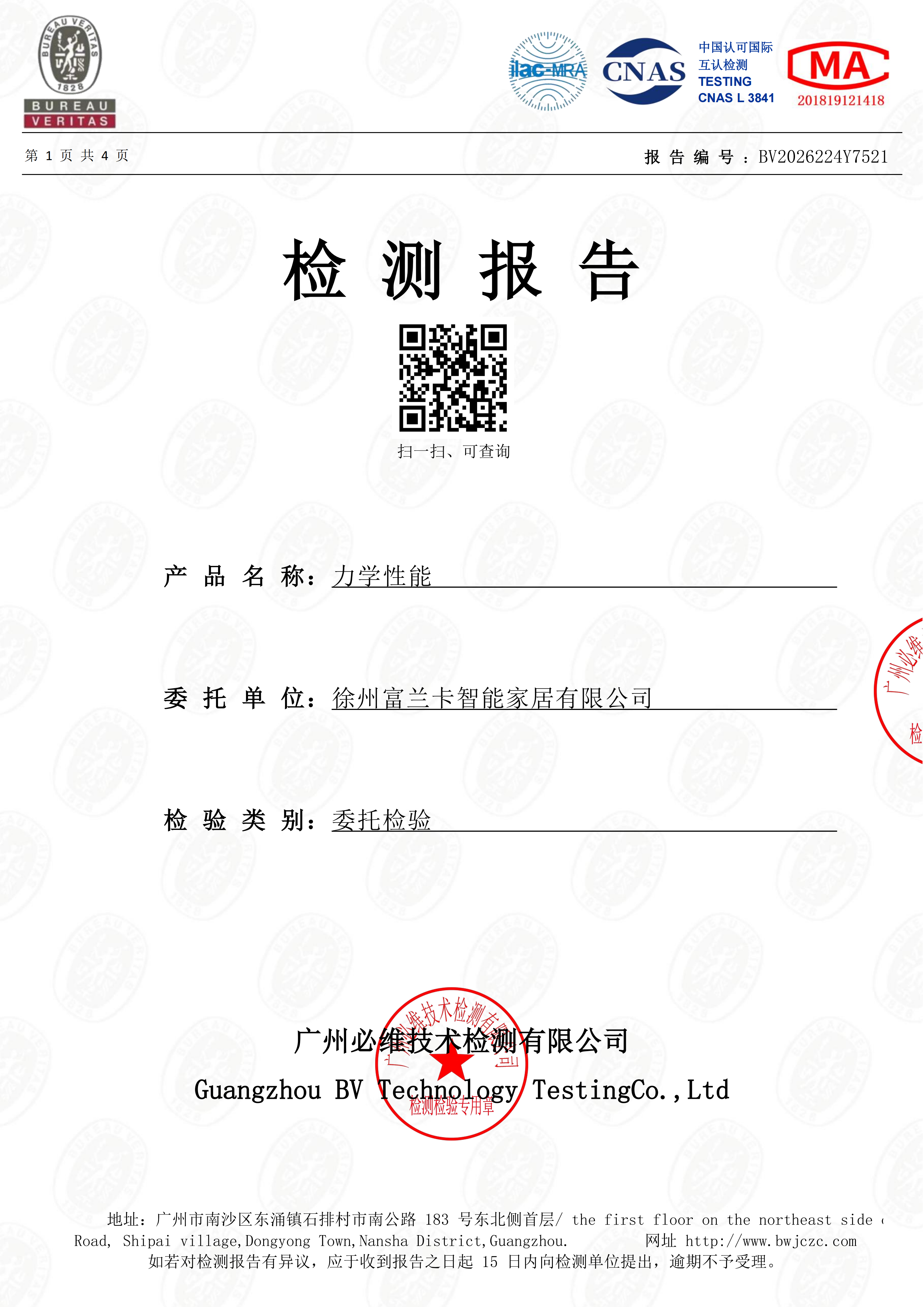 力学性能检测报告
